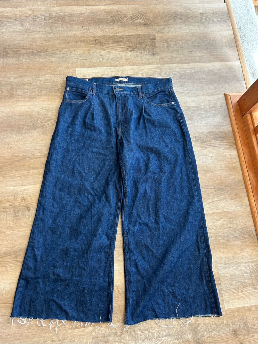 Wide-Leg Dark Blue Men’s Jeans